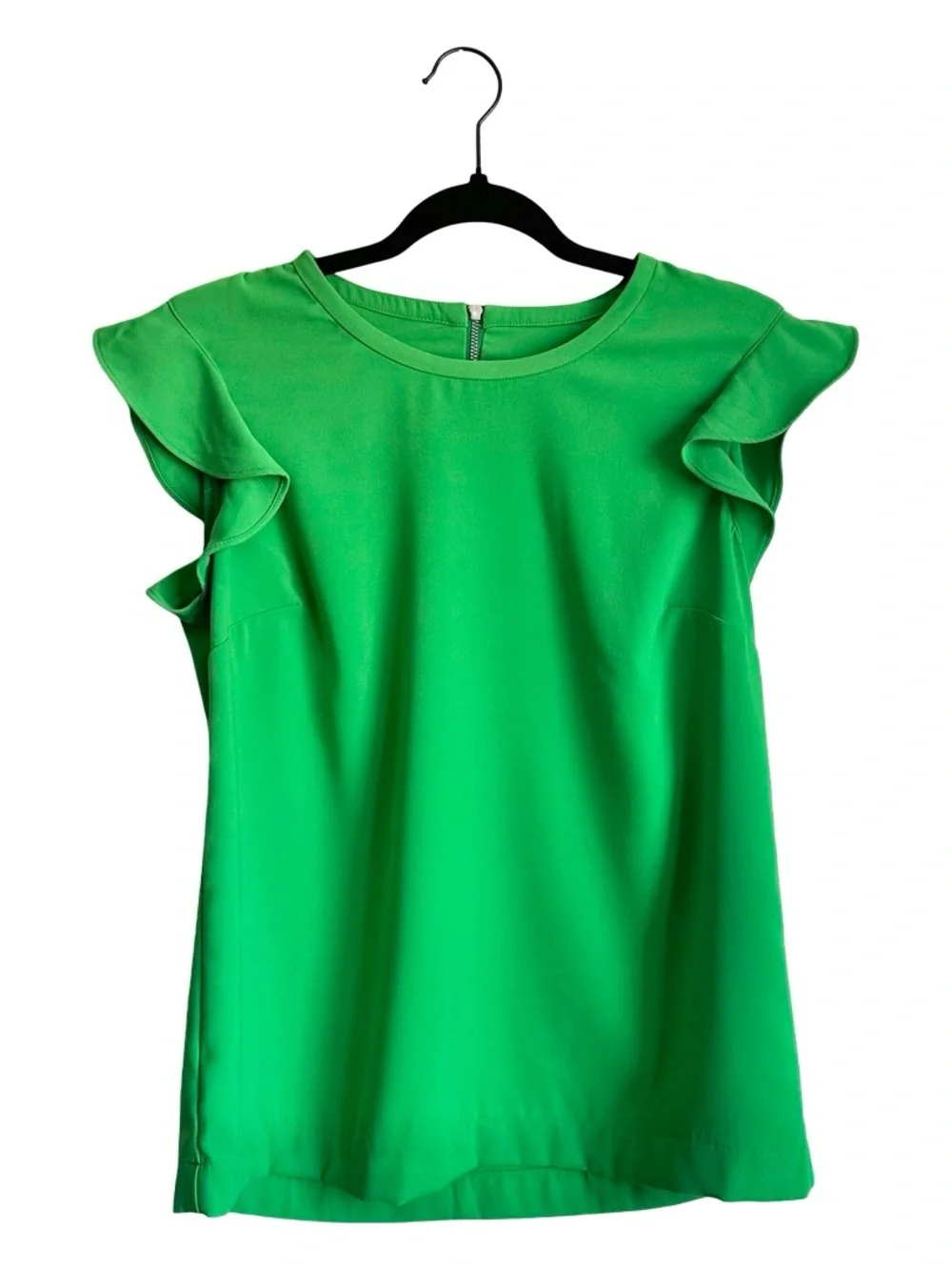 J. Crew Women’s Bright Green Flutter Sleeve Blouse Top Size 6 Office Work Preppy